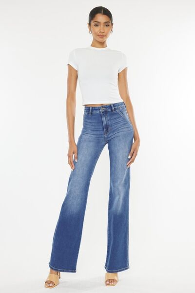 Ultra High Waist Gradient Flare Jeans