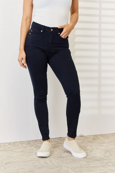 Garment Dyed Tummy Control Skinny Jeans