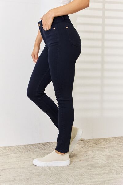 Garment Dyed Tummy Control Skinny Jeans