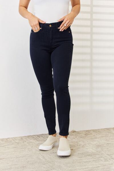 Garment Dyed Tummy Control Skinny Jeans