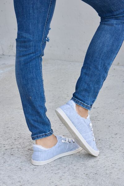 Lace-Up Plush Thermal Flat Sneakers