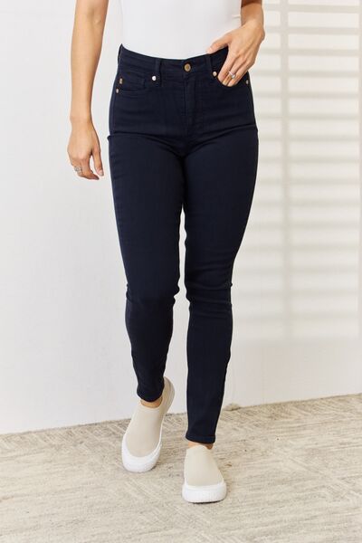 Garment Dyed Tummy Control Skinny Jeans